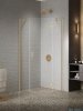 New Trendy Nesta Gold Brushed kabina pięciokątna 90x90x200 cm prawa drzwi pojedyncze złoto szczotkowane/szkło przejrzyste K-3802